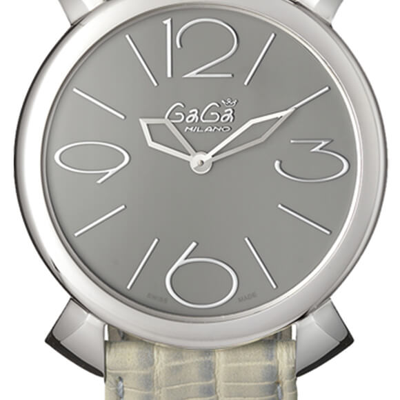 ガガミラノ スーパーコピーGaGa MILANO 時計 マニュアーレシン46mm ライトグレーレザー 5090.07